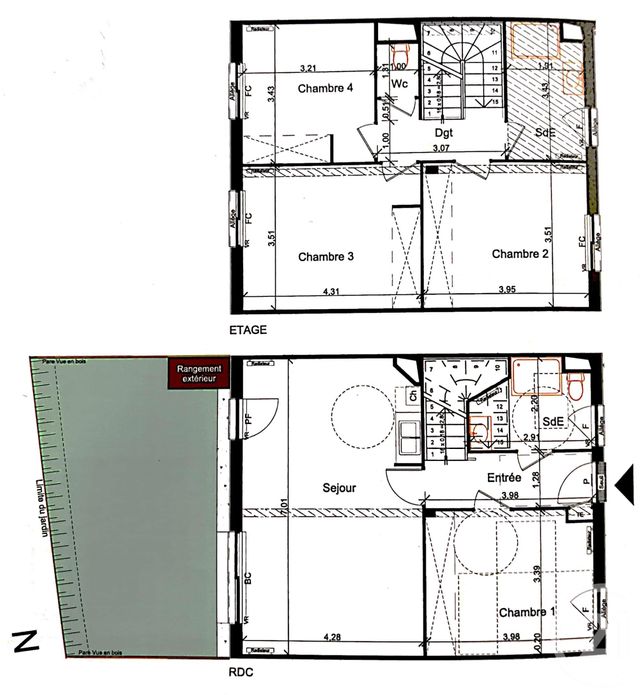 Appartement T5 à vendre - 5 pièces - 103.5 m2 - LA BOUEXIERE - 35 - BRETAGNE - Century 21 A.I.T.